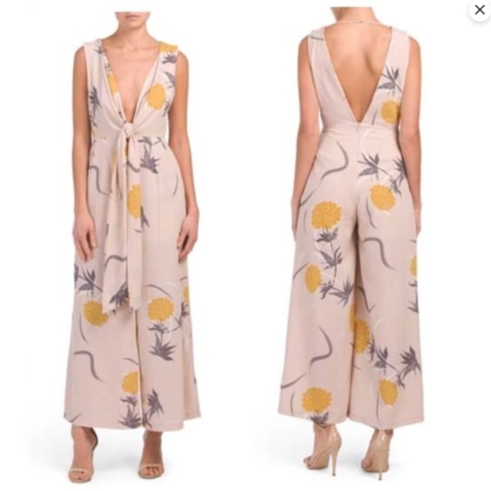 White Closet | Jumpsuit Floral Wide-Legl |‎ Size S Women's